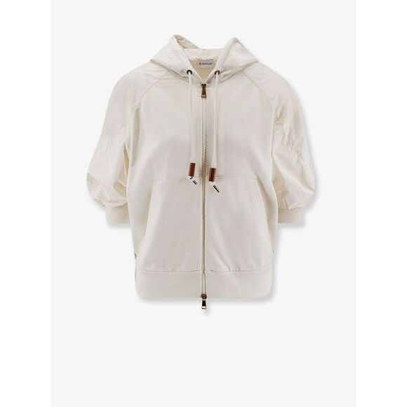 Moncler Women Cotton Sweatshirt With Nylon Sleeves
